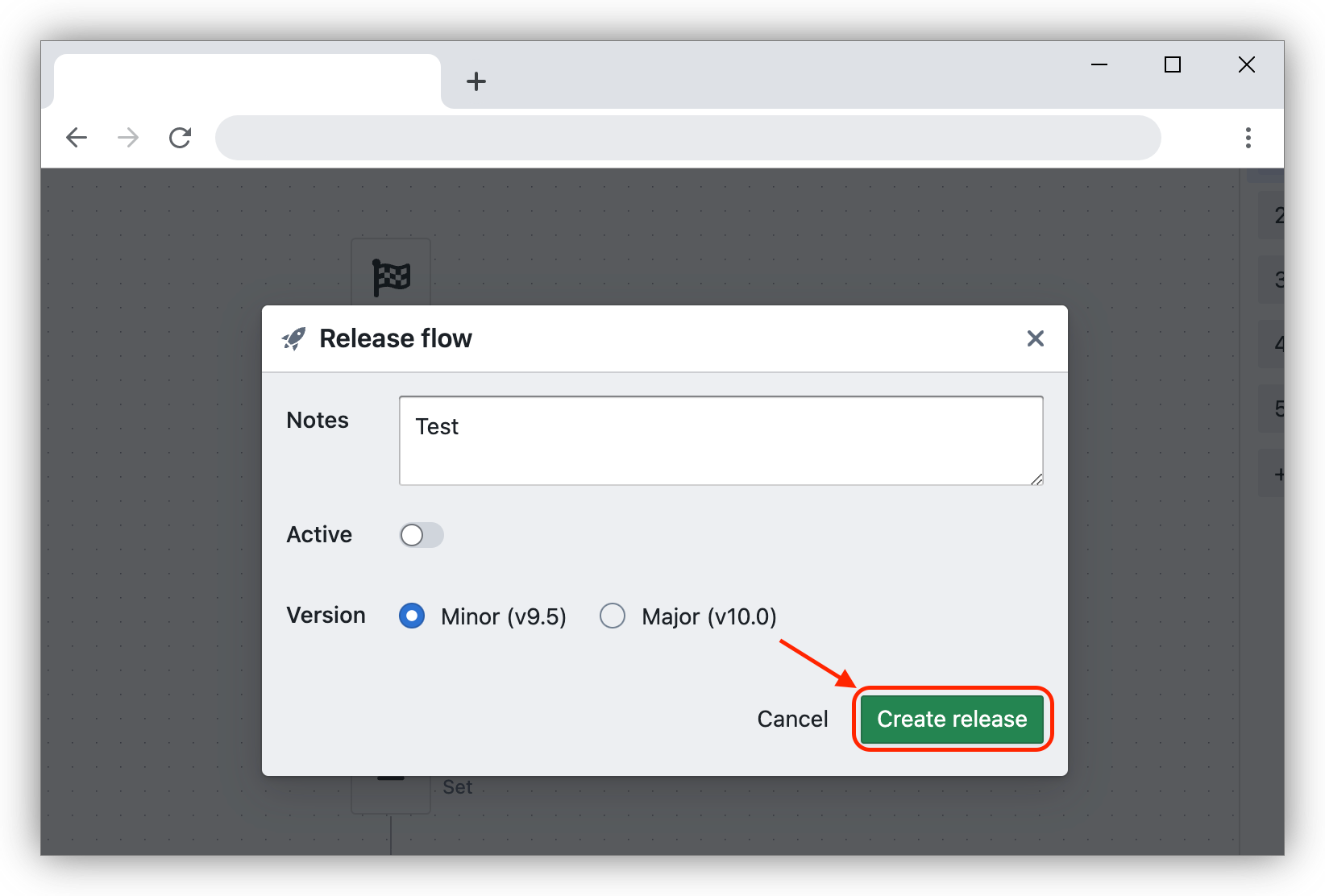 Create release button